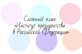 Сложный план «Институт президентства в Российской Федерации».